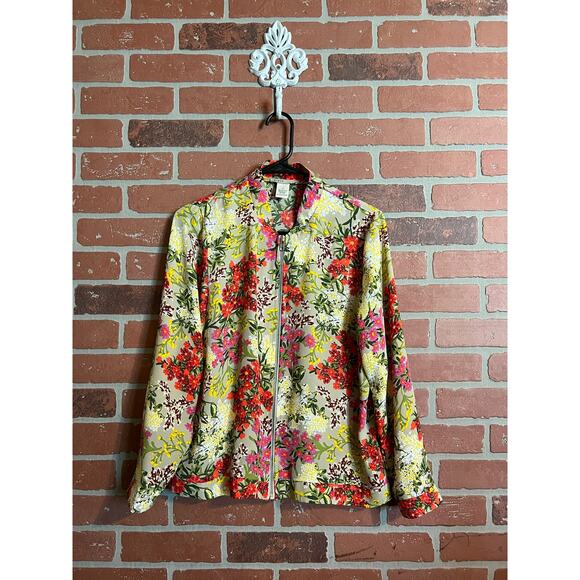 Kikit | Floral Zip Up Long Sleeve Blouse - Picture 1 of 5